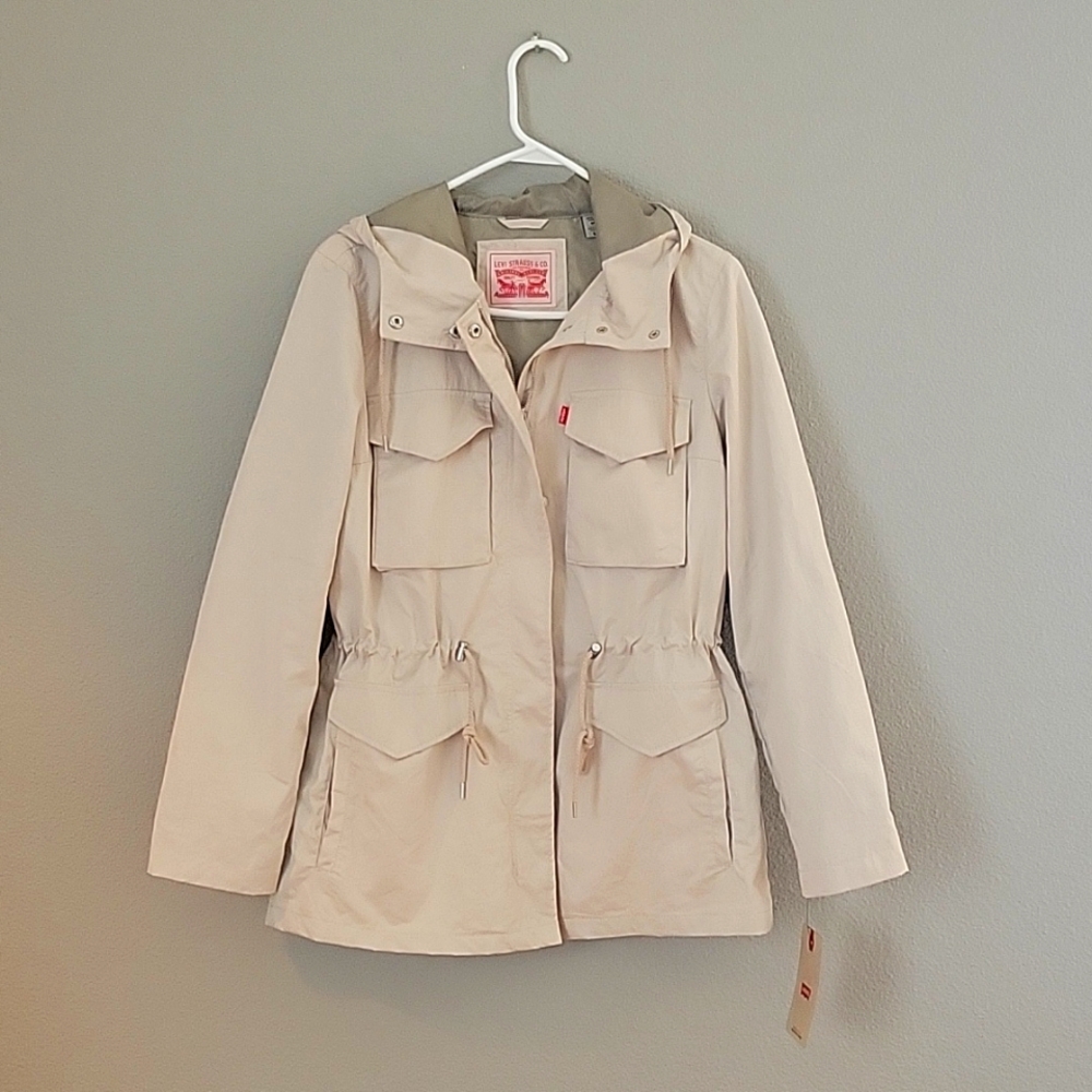 Levi's Women's Plus Four Pocket Hooded Military Jacket NWT